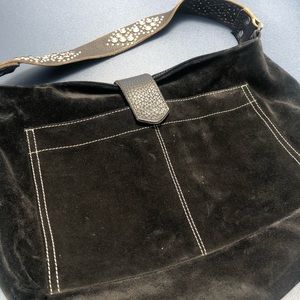 Black Suede Malibu Bag